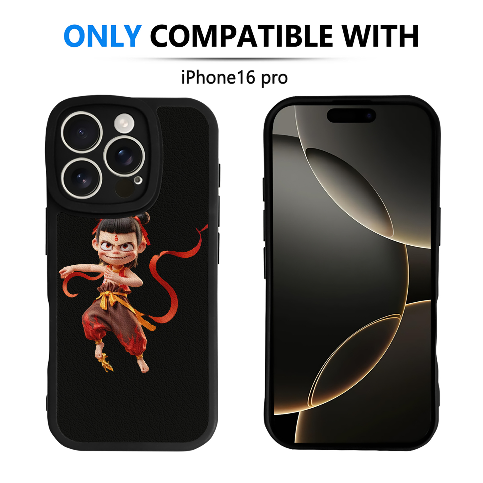 （画像用） Ne Zha 2 ナタ 魔童の大暴れ 【iPhone 16シリーズ対応】シリコンスマホケース（レザー調） 材質：シリコン
